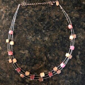 Lia Sophia Necklace Coral Bronze colored beads